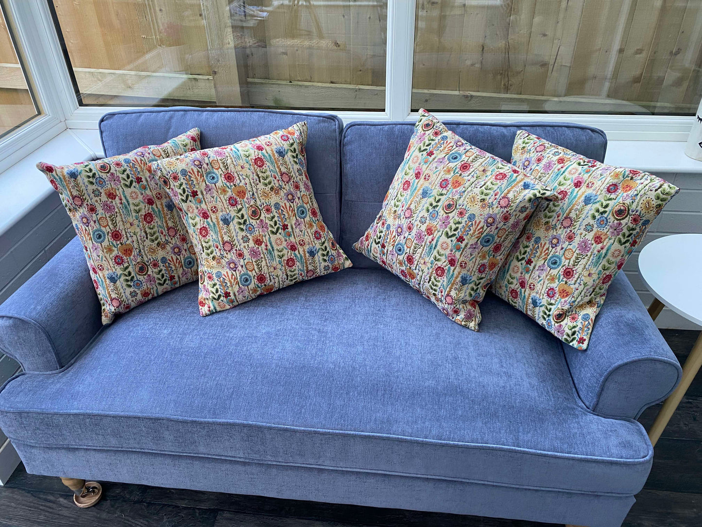 Light Floral Tapestry Style Cushion