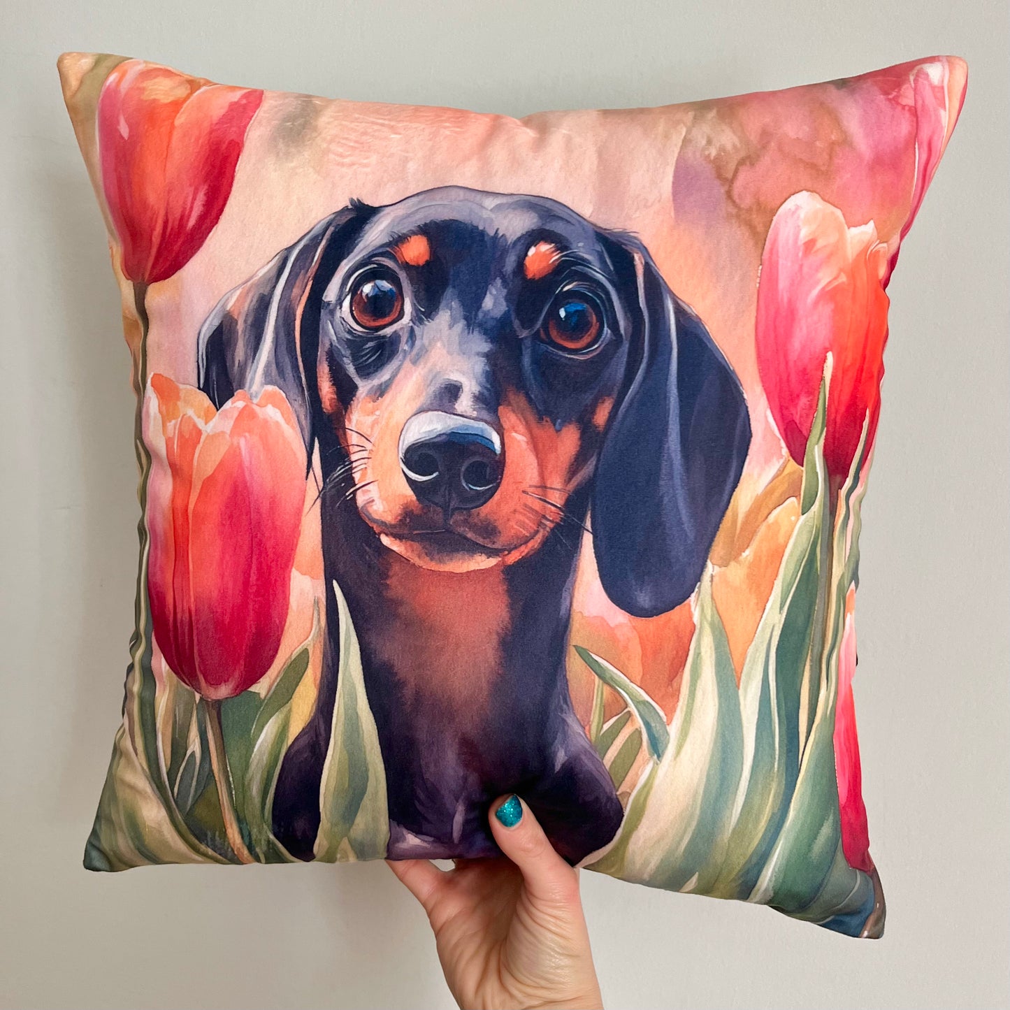 Dachshund in Tulips