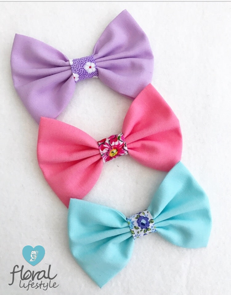 Midi Bow Set - Plain and Pattern - Set of 3