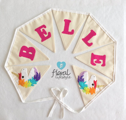 Unicorn theme - Personalised name bunting