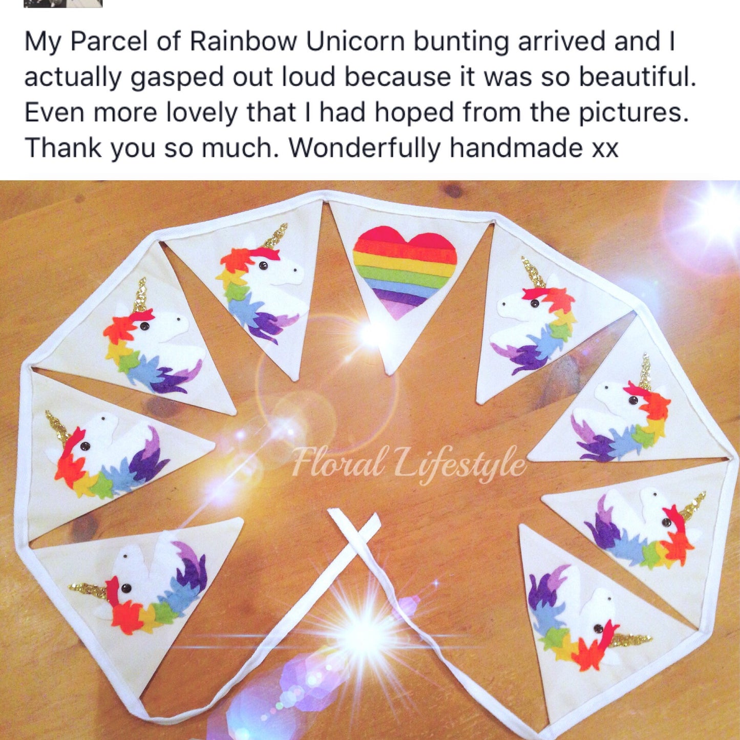 Unicorn bunting - Rainbow