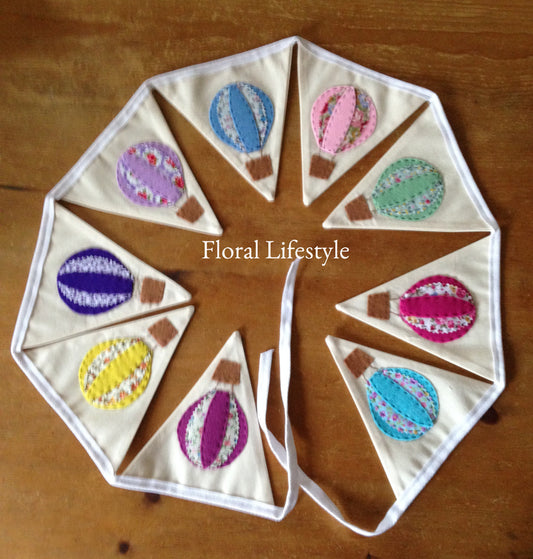 Multi coloured Hot Air Balloon Bunting