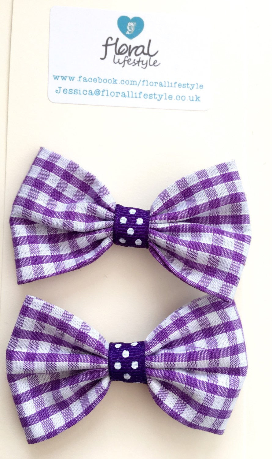 Small Hair Bows | Gingham - School Summer Uniform - Matching Pair