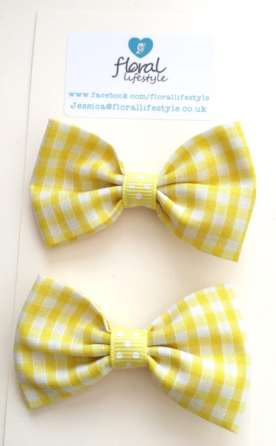 Small Hair Bows | Gingham - School Summer Uniform - Matching Pair