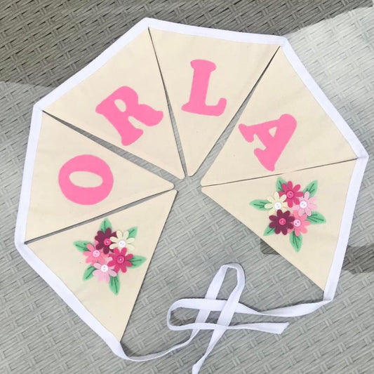 Floral theme - Personalised name bunting